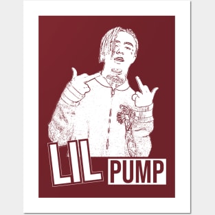 Lil pump // White retro // Rapper Posters and Art